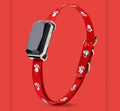 Black pet GPS tracking collar with LED light, Beidou and GPS positioning, on a light background