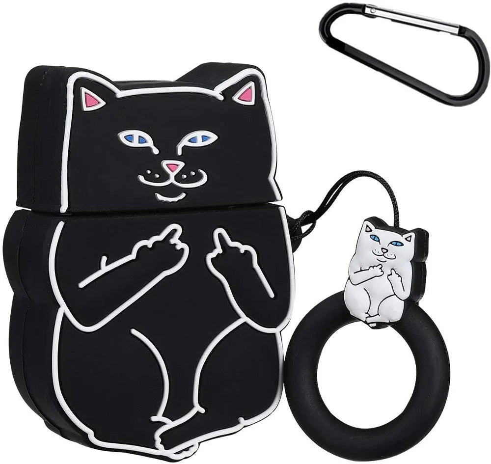 Silicone flip protective case for AirPods 2nd generation with cartoon animal design