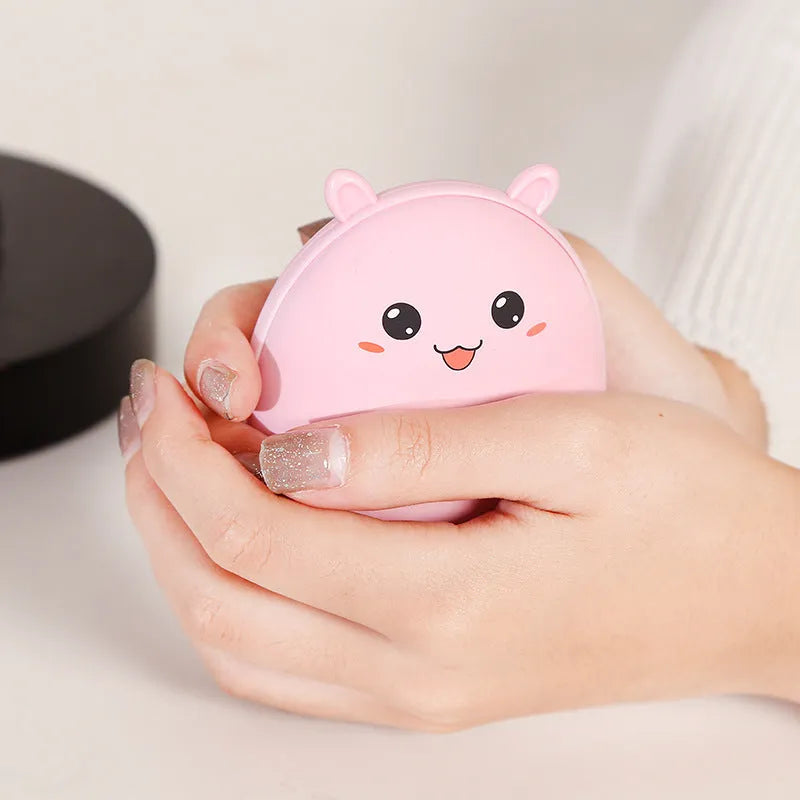 Multifunctional hand warmer with 2600mAh power bank in brown, 10.5x8x5cm portable heater