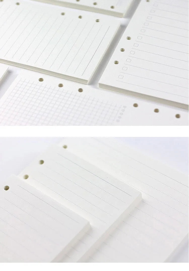 A5 loose-leaf refill with Daolin paper, 6-hole punch, blank dot and line ruling options