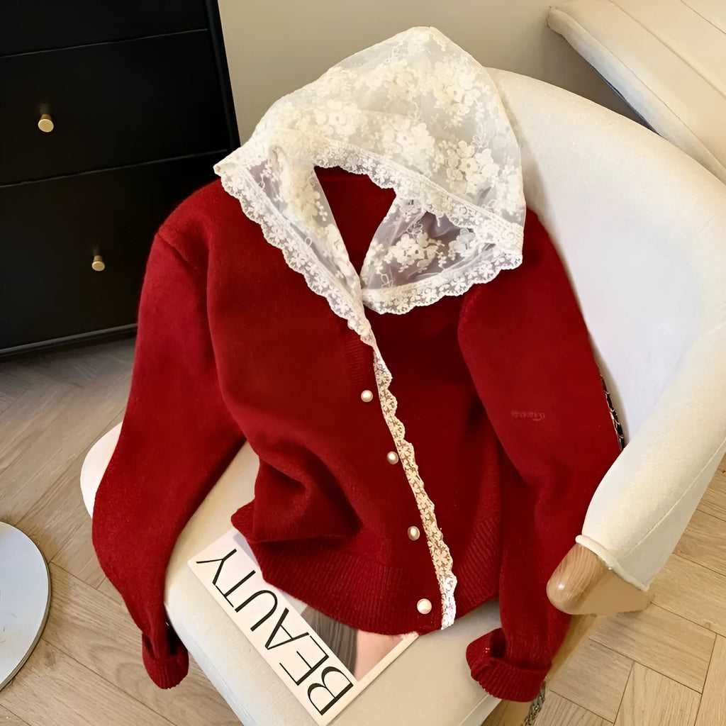 Lazy chic loose cardigan with 3D pattern in cashmere blend, available in multiple colours.