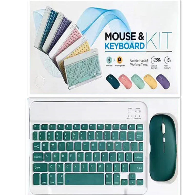 10-inch Bluetooth keyboard and wireless mouse set in selected colour with TY-C interface and USB linker