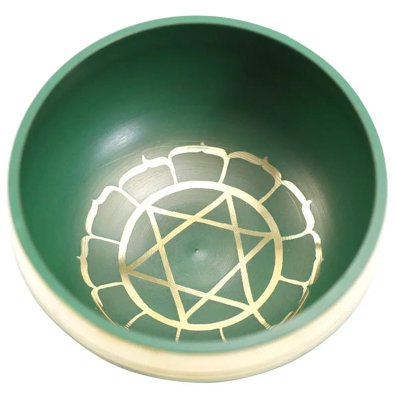 Handmade Himalaya singing bowl percussion instrument in blue colour, 8cm diameter for yoga and meditation.