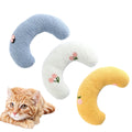 Small U-shaped plush pet pillow in blue for cats and small dogs on a white background.