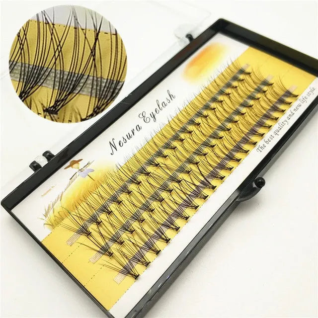 60 individual black imitation mink false eyelashes in lengths from 6mm to 14mm