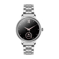 AK38 ladies smart watch with stainless steel Milanese strap and 1.09-inch colour screen.