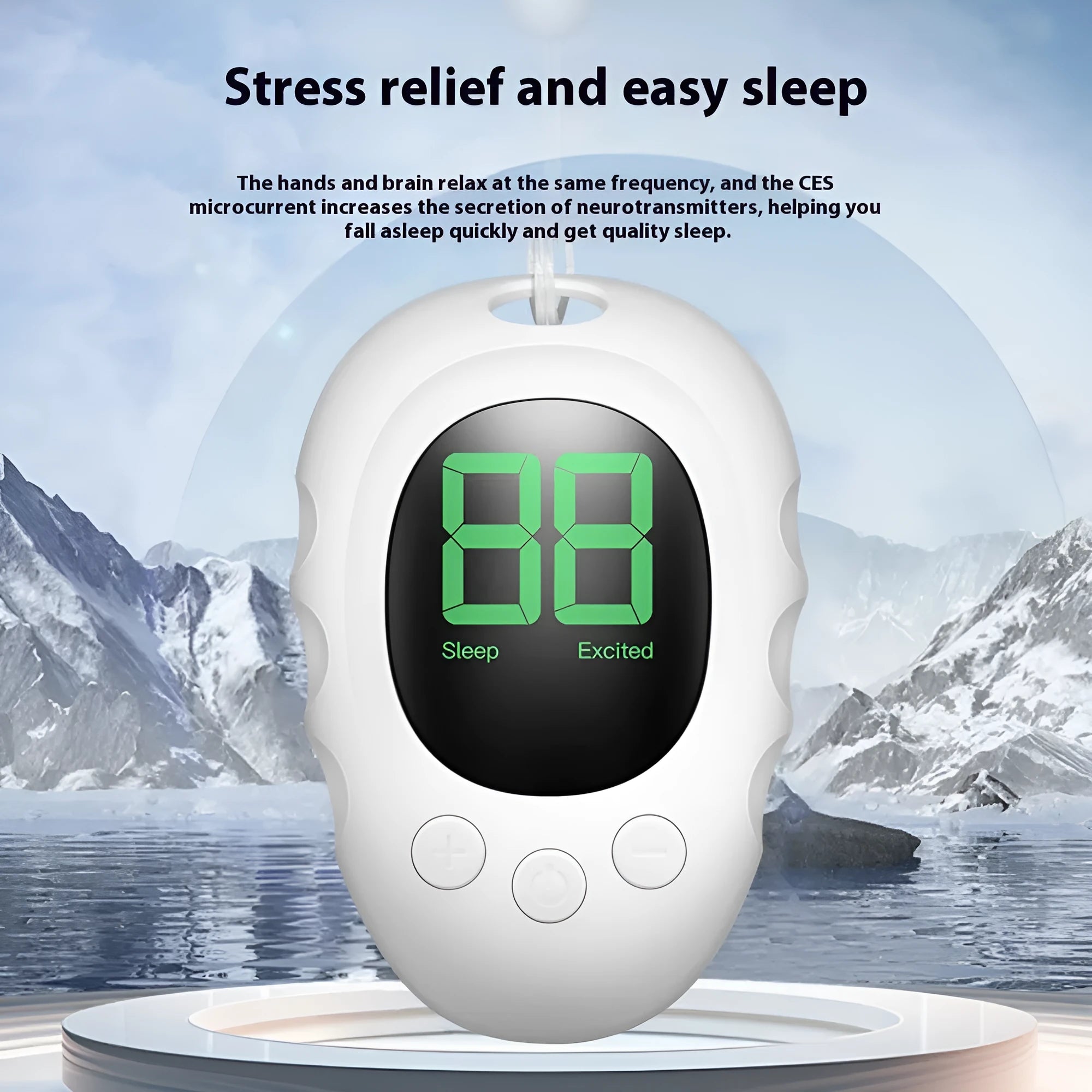 Rechargeable silicone sleep monitor hand grip in white colour with remote control function