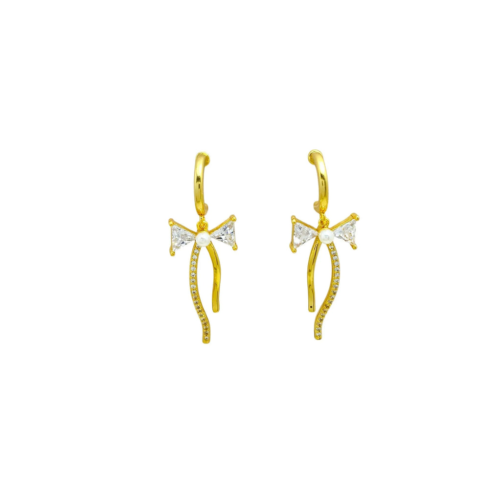 Asymmetric C-shaped copper earrings with inlaid zirconia stones, available as ear clips or ear studs for women.