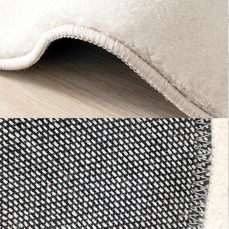 Round thickened fleece polyester fibre carpet floor mat, machine washable, with non-slip dot or cotton sole, 60cm to 200cm.