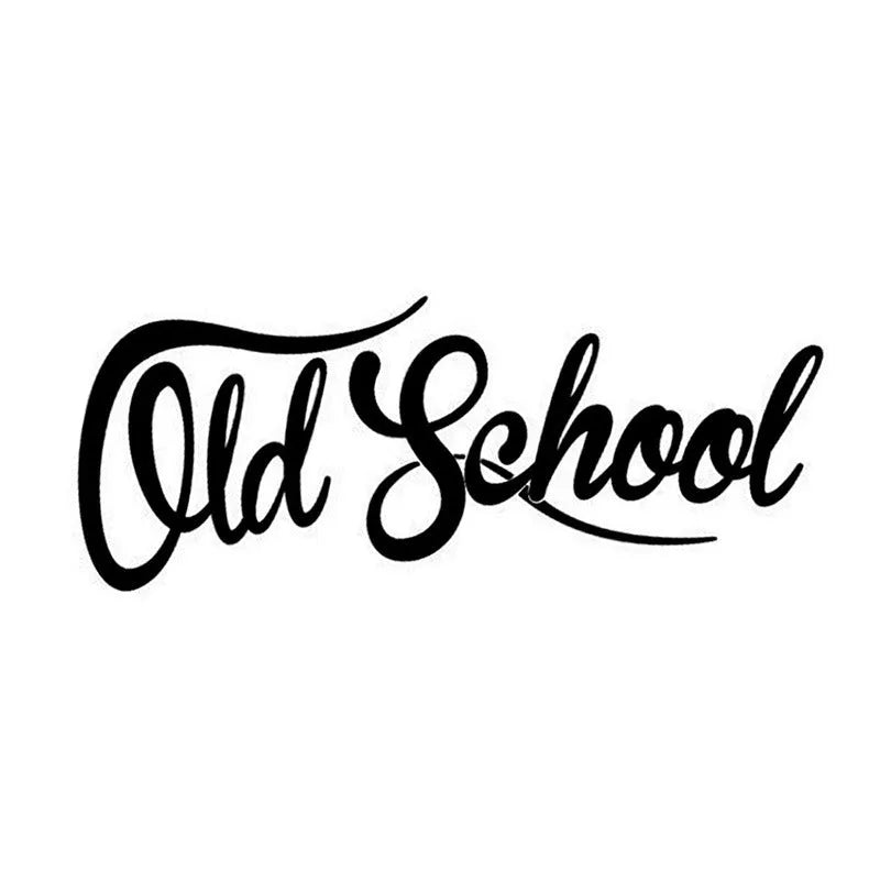 Reflective OLD SCHOOL sticker 19 by 7 cm in black and white on car bumper