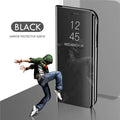 Electroplating mirror leather case for Samsung Note 20 Ultra in black with metal border, solid colour England style.
