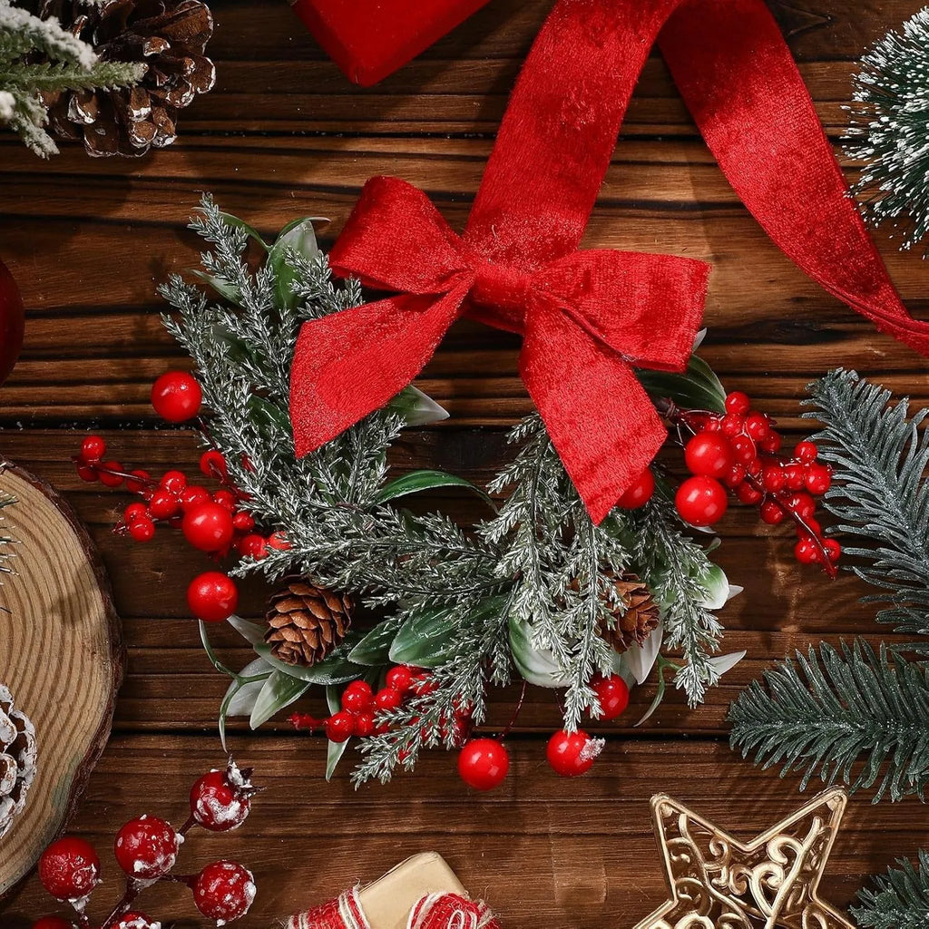 Handmade plastic bowknot ribbon Christmas garland in American style, available in camel heart colour