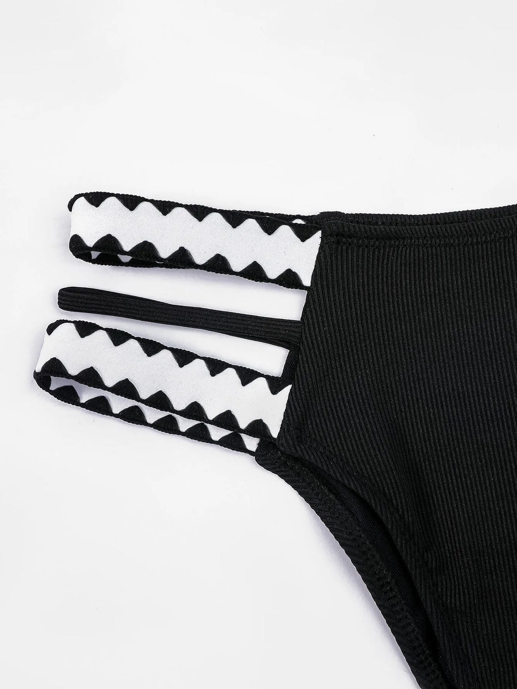 Black women's hollowed-out split swimsuit bikini with briefs style