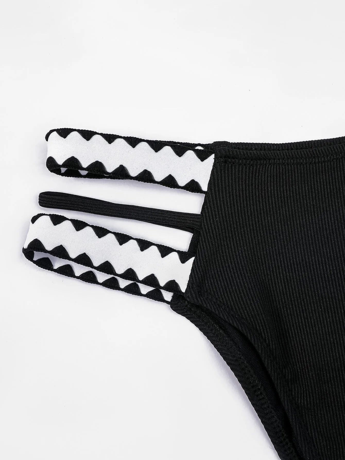 Black women's hollowed-out split swimsuit bikini with briefs style