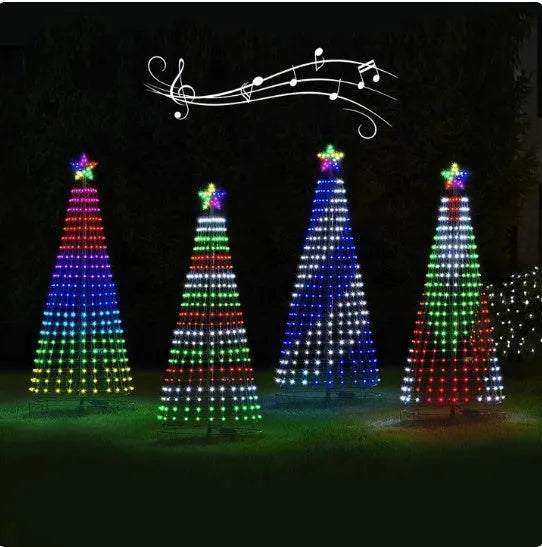 Multi-colour LED animated outdoor Christmas tree lights for garden decoration