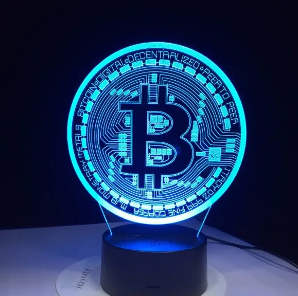 3D LED lamp with seven colour options touch and remote control USB powered acrylic board ABS base