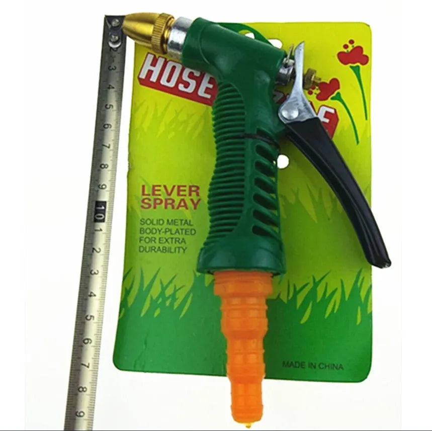 Adjustable high pressure copper head water gun for garden watering and car wash, green copper construction