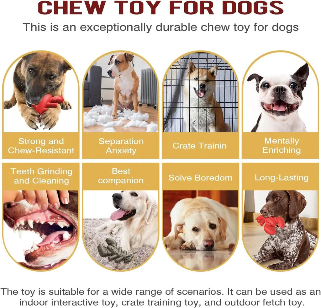 Red large nylon dog chew toy for aggressive chewers on a white background.