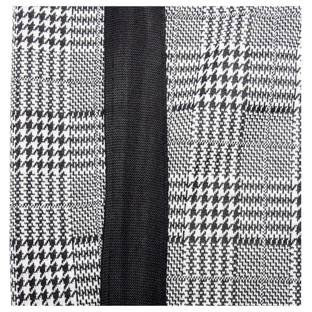 Men's high elasticity polyester plaid casual trousers in black border colourway