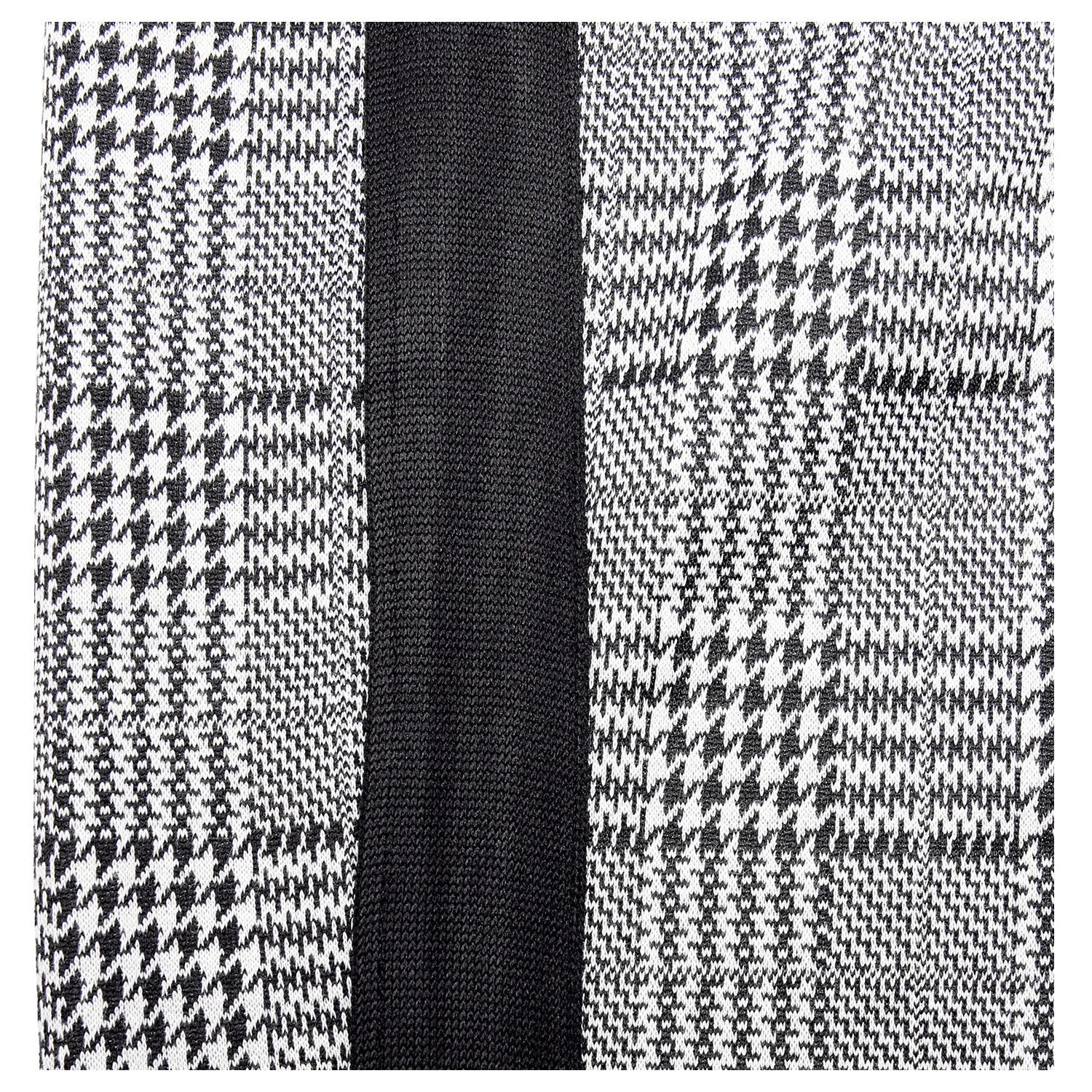 Men's high elasticity polyester plaid casual trousers in black border colourway