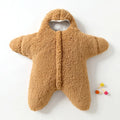 Starfish lamb velvet baby sleeping bag with hood and zipper closure for infants 0-6 months