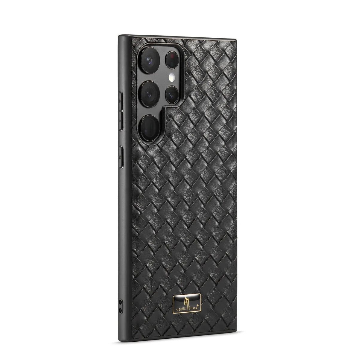 Black PU leather all-inclusive phone case for Samsung Galaxy S21 S22 S23 S24 Note20 Ultra Plus