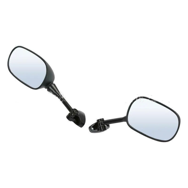 Pair of black plastic motorcycle rearview mirrors with reflector for Honda VFR800 2002-2008