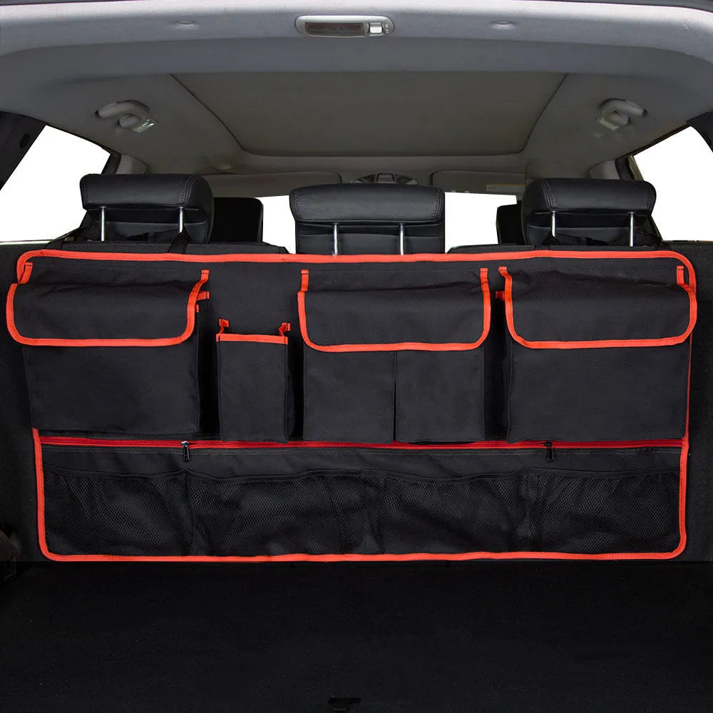 Waterproof Oxford cloth car boot hanging storage organiser with handle in black colour options