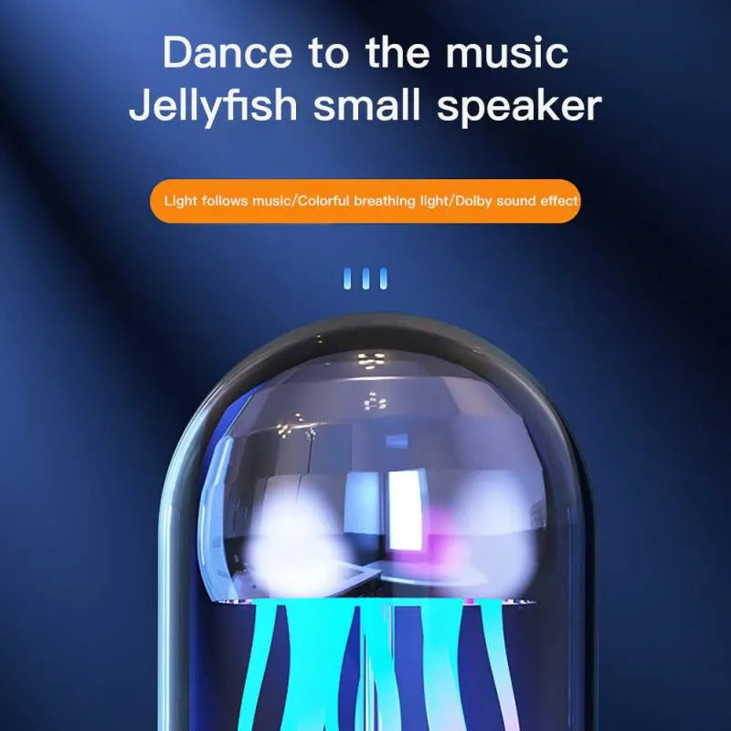 Grey pink purple Bluetooth speaker with jellyfish mood lighting effects and LED clock display screen