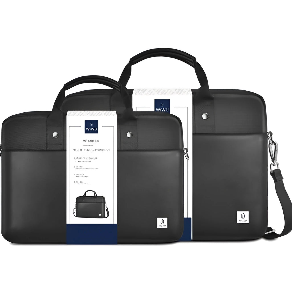 Black Oxford cloth laptop backpack showing multiple compartments and a lockable zip.