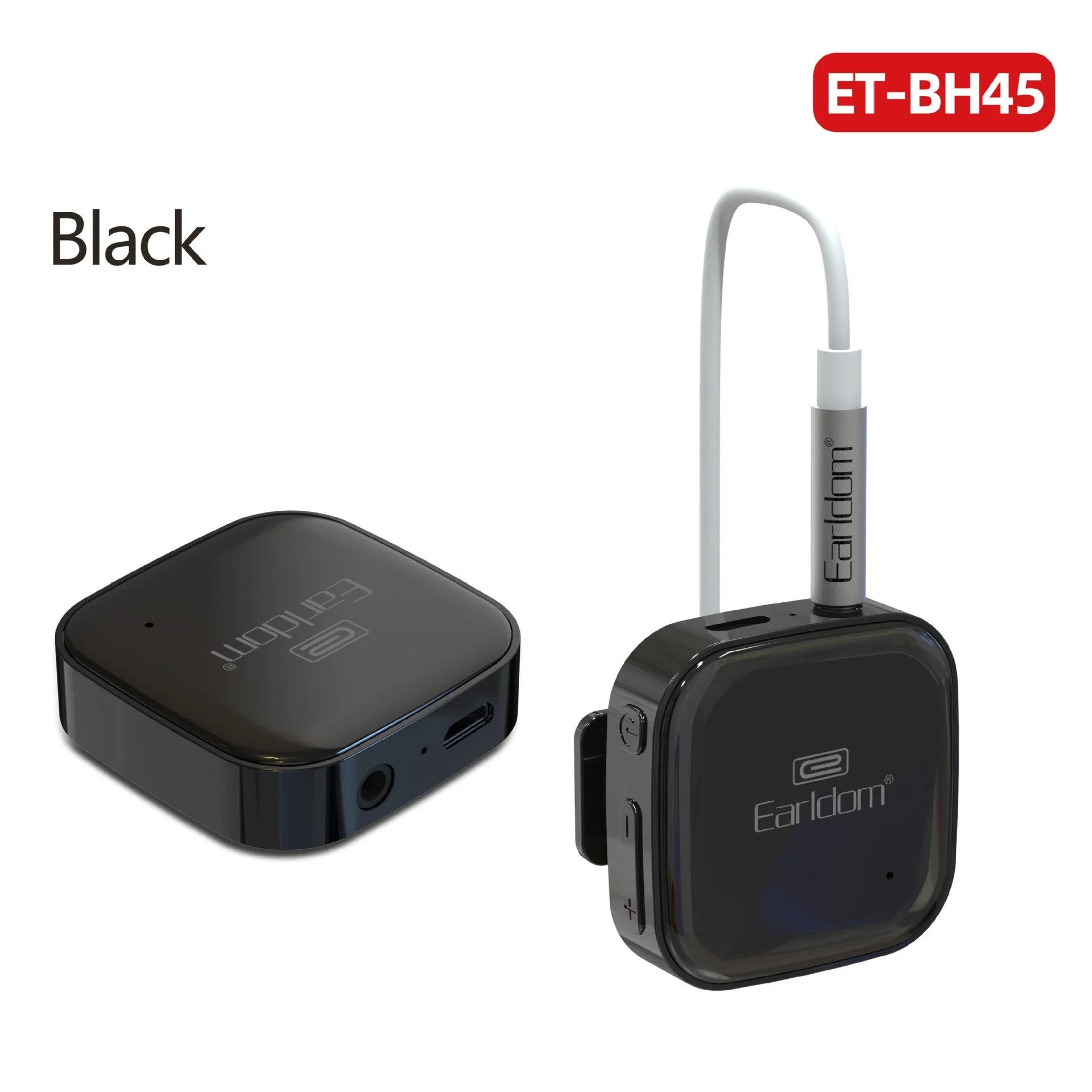 Bluetooth audio receiver for converting wired headphones to wireless with lavalier wearing style