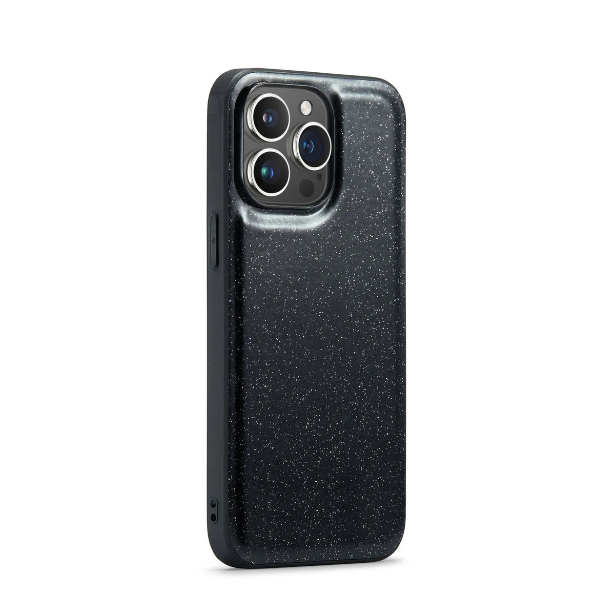 Glitter wallet magnetic phone case in combination black for iPhone with card slot