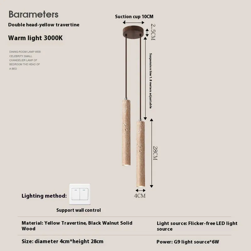 Modern minimalist bedside chandelier long line wall light 28cm single head warm light 3000K