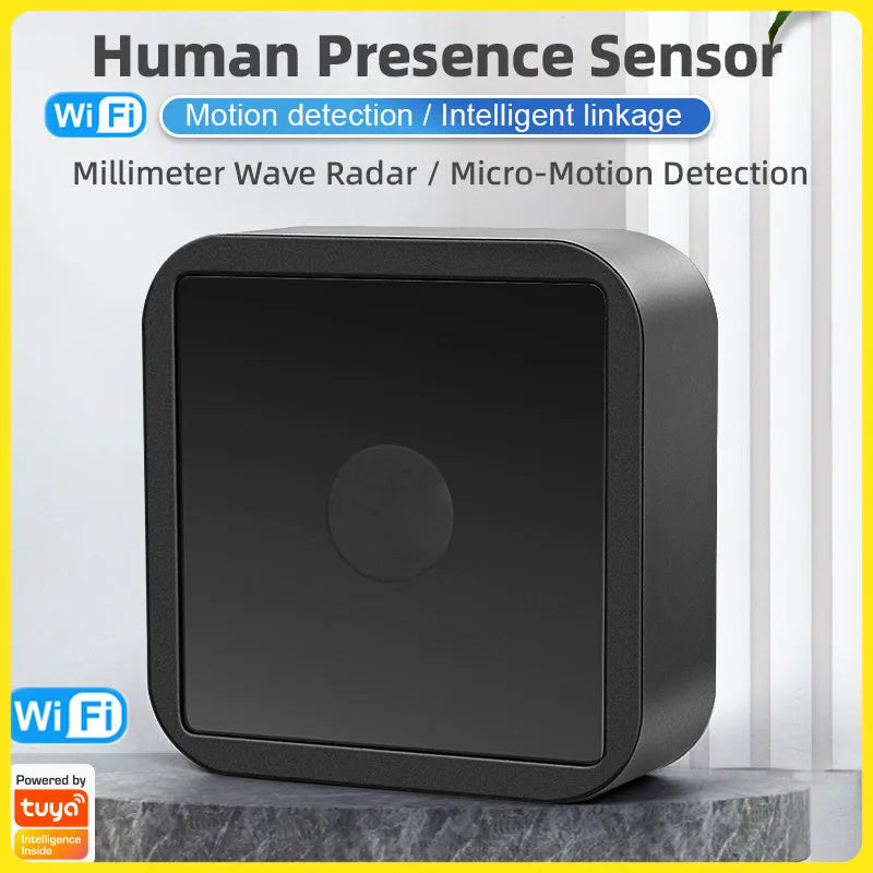 Doodle smart human presence sensor, 24G radar, black, 10x10x4cm, with USB cable
