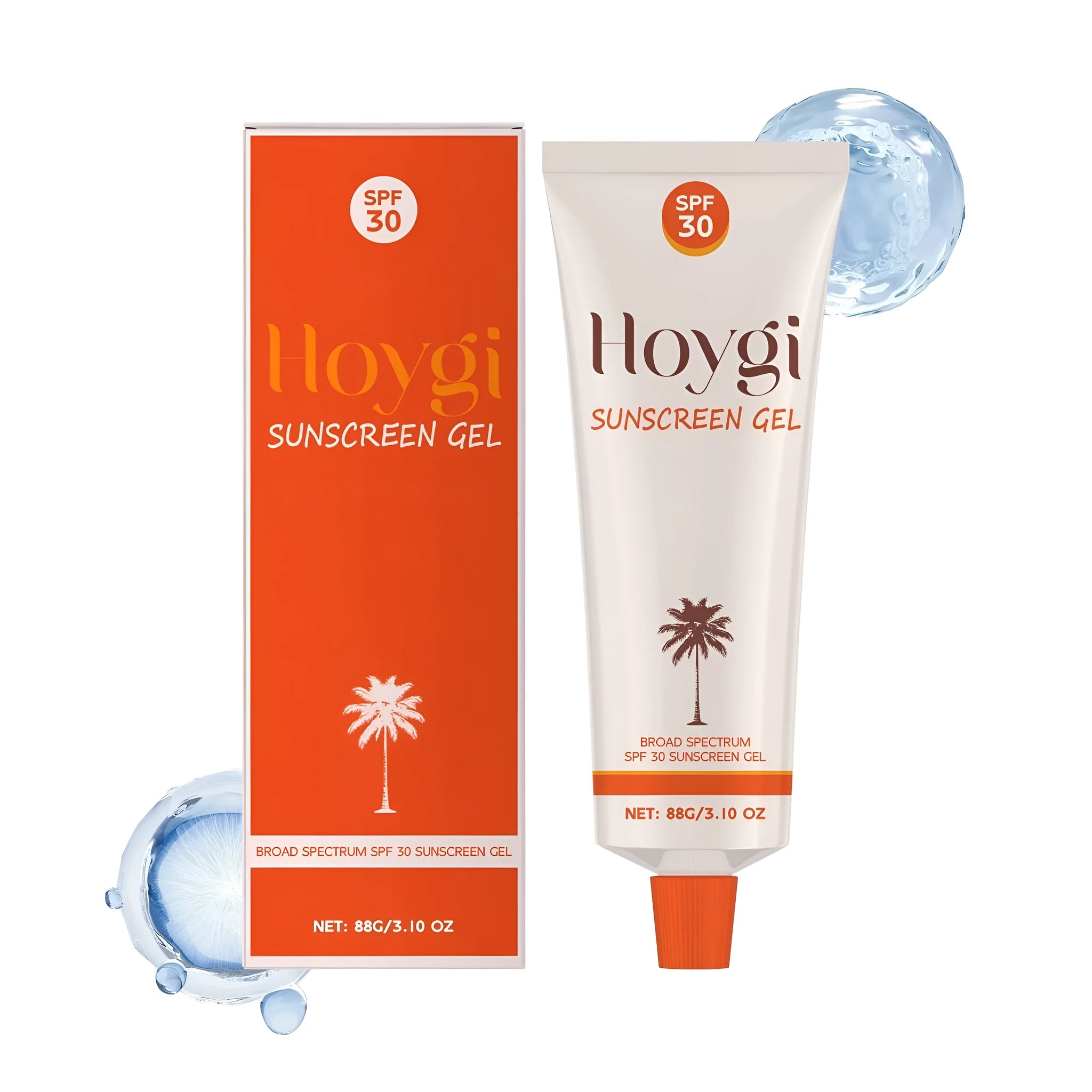 88g tube of white moisturising sunscreen gel with titanium dioxide and coconut oil