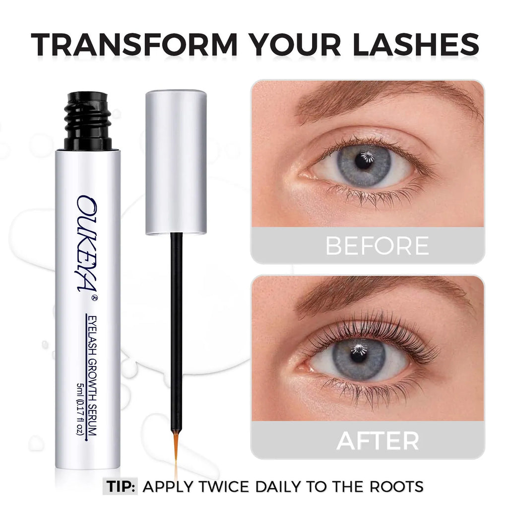 Silver eyelash growth essence bottle with 5ml eyelash nutrient solution for gentle repair