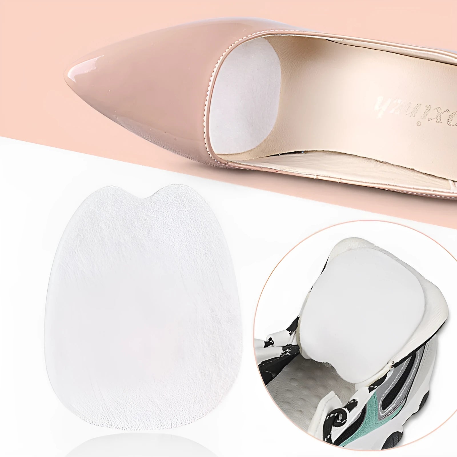 White thin felt shoe tongue stickers for front palm anti-wear protection