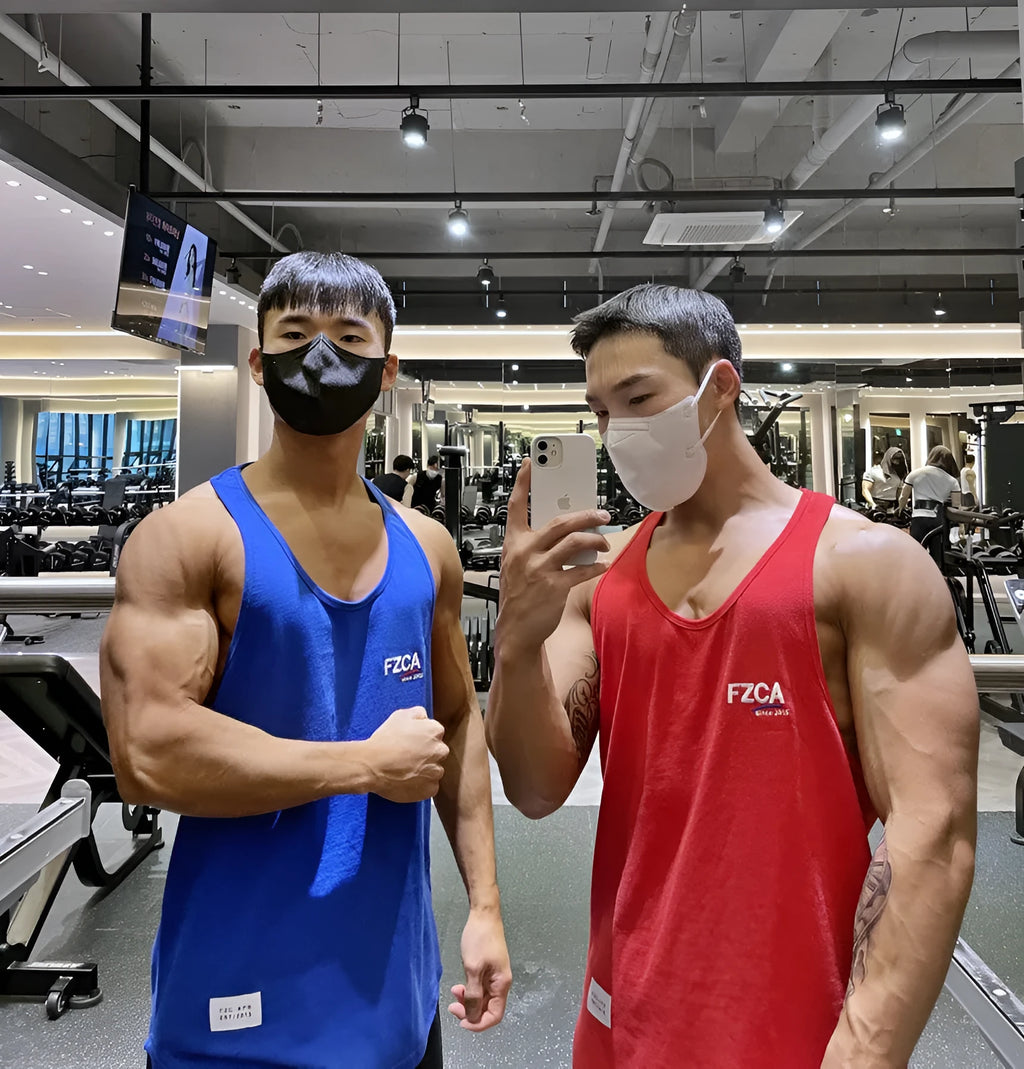 Men's cotton fitness vest in multiple colours for summer running and gym training