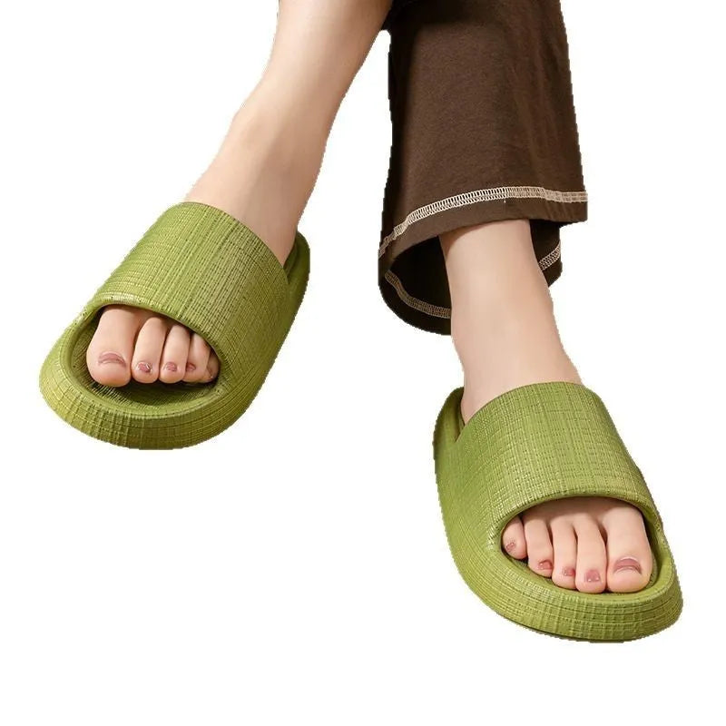 Pair of soft bottom toe ring slippers with non-slip EVA soles in a choice of five colours.