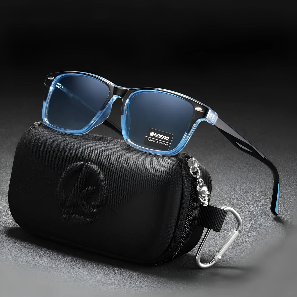 Logo-free square polarised sunglasses in C1 colour, TAC lenses, TR90 frame, casual style