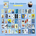 American retro cartoon sticker book open to show colourful 4x6cm adhesive sheets.