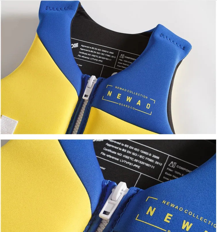 Children's EPE cotton life jacket snorkeling vest with belt, pink blue colour, front view