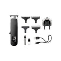 USB rechargeable electric hair clipper with digital display and double cutter head including T-shaped blade and carving cutter