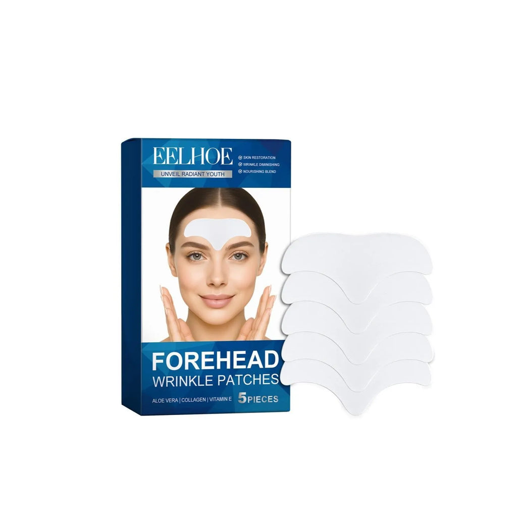 Pack of 5 forehead nourishing skin care patches with hyaluronic acid and collagen