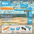 Electric water gun with fire light effect in blue, plastic water toy for teenagers