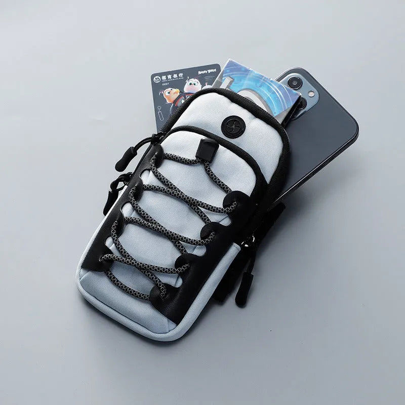 Outdoor sports waterproof nylon arm wrist bag in solid colour for mountaineering fitness dancing