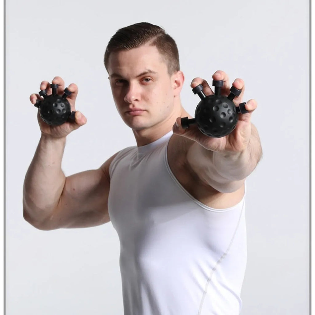 Eagle claw spring grip strengthener in black, 15cm by 18cm ABS construction for finger strength training