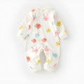 Cotton baby pajamas in cartoon dragon print for a newborn infant.