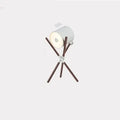Wooden three-fork floor lamp with acrylic shade in modern simple design for living room or bedroom