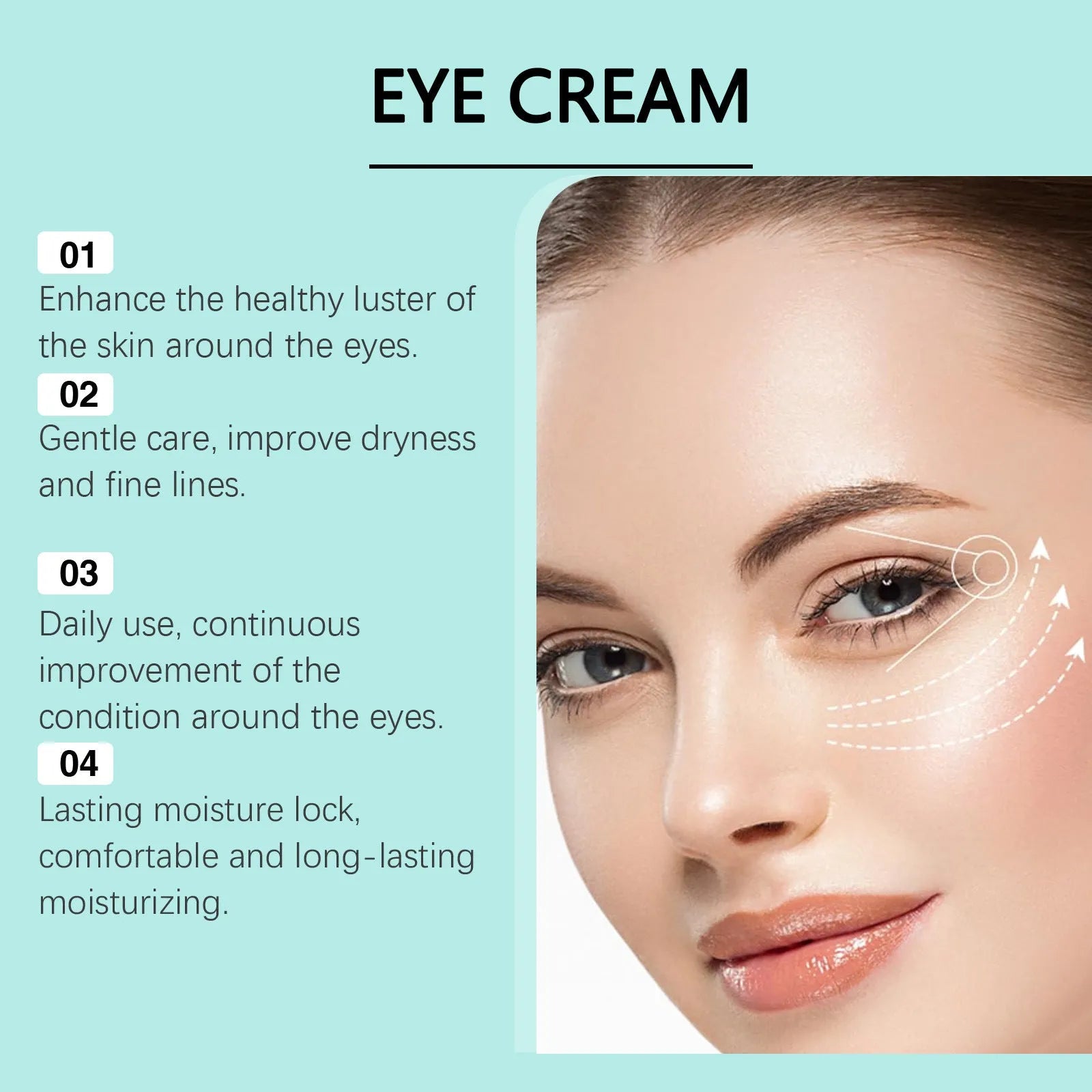30g pot jar of retinol and hyaluronic acid anti-aging eye cream for dark circles and fine lines